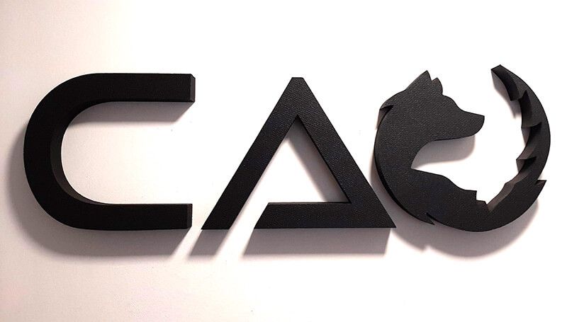 creare logo interior, extrudat